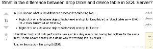 关于SQL表中drop table和delete table的区别