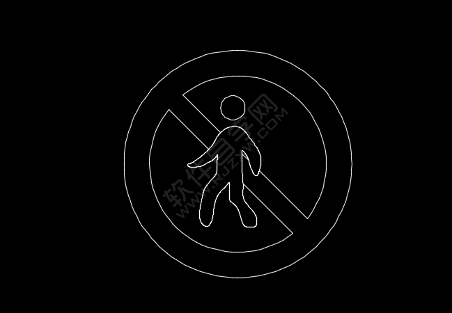 CAD里怎么画禁止行人通过图标