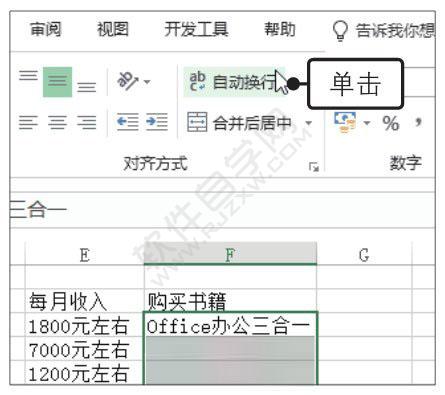 Excel2019设置文本自动换行的方法