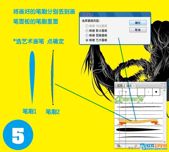 用AI设计矢量人像头发与胡须的方法